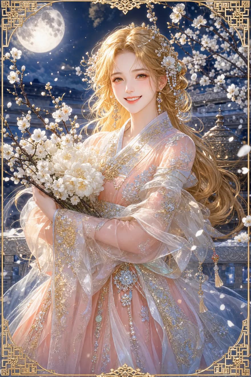 달빛 서리의 금발 미소년 하은